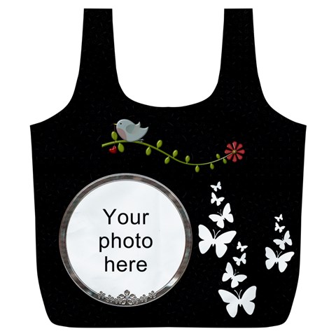 Black Nature Xl Full Print Recycle Bag By Lil Front
