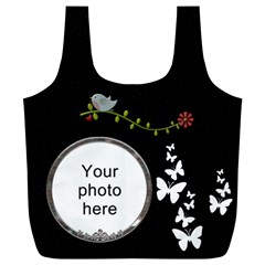 Black Nature Xl Full Print Recycle Bag