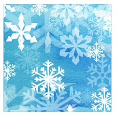 Blue Snowflake Large Satin Scarf - 36  x 36  Square Satin Scarf