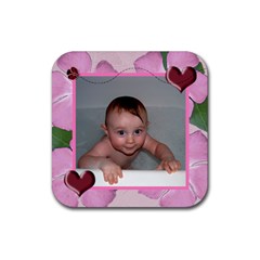 Ladybug-Hearts Rubber Coaster Square - Rubber Coaster (Square)
