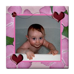 Ladybug-Hearts Tile Coaster