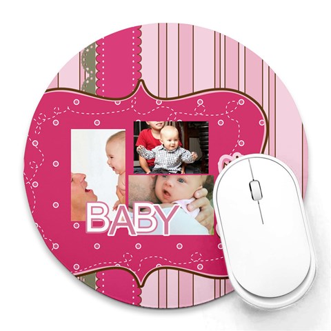 Baby By Baby 8 x8  Round Mousepad - 1