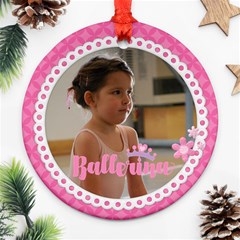 Ballerina - Dancer Ornament 1 side - Ornament (Round) Ballerina - Dancer Ornament 1 side - Ornament (Round)