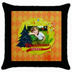 xmas - Throw Pillow Case (Black)