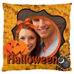 happy halloween - Large Premium Plush Fleece Cushion Case (One Side) happy halloween - Large Premium Plush Fleece Cushion Case (One Side)