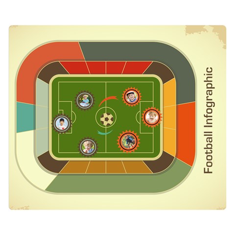 Football By Blanket 50 x40  Blanket Front