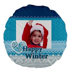 xmas - Large 18 Premium Plush Fleece Round Cushion xmas - Large 18 Premium Plush Fleece Round Cushion