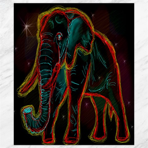 Psychedelic Elephant By Sandra 8.15 x9.66  Canvas - 1
