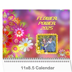 Flower Power 2025 - Wall Calendar 11  x 8.5  (12-Months)