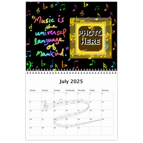 Music Calendar 2025 By Joy Johns Jul 2025