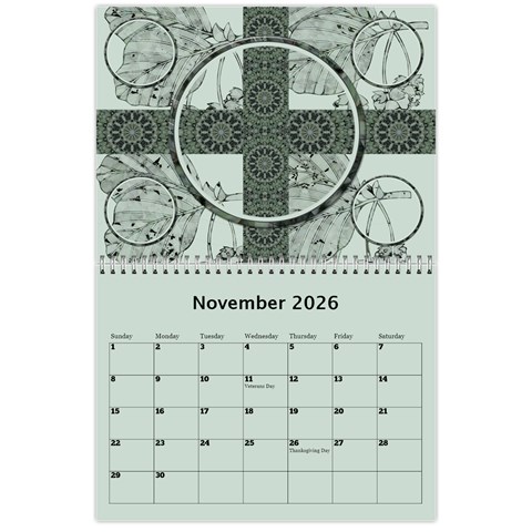 Green Frame Male 2026 Calendar (any Year) By Deborah Nov 2026