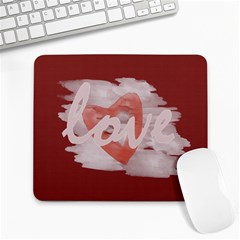 Cute Watercolor Art Valentine Love - Large Mousepad