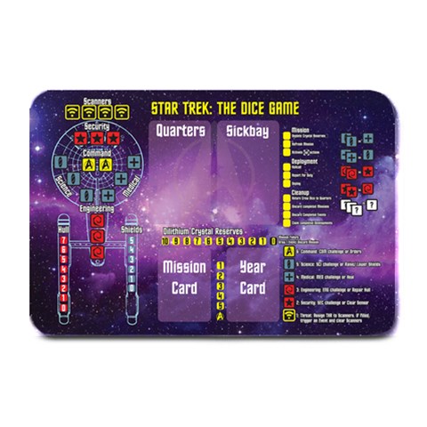 Star Trek The Dice Game Board By Carl White 18 x12  Plate Mat