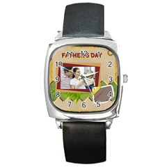 dad - Square Metal Watch