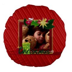xmas - Large 18 Premium Plush Fleece Round Cushion xmas - Large 18 Premium Plush Fleece Round Cushion