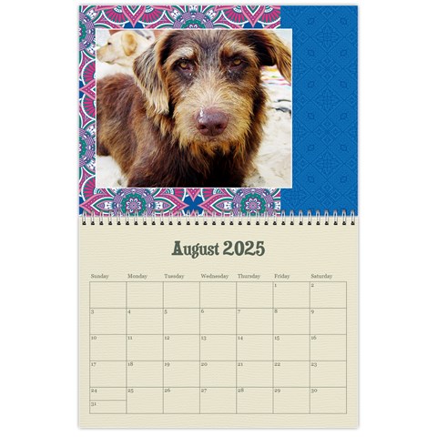 Mandala Viberant Calendar, 12 Months By Mikki Aug 2025