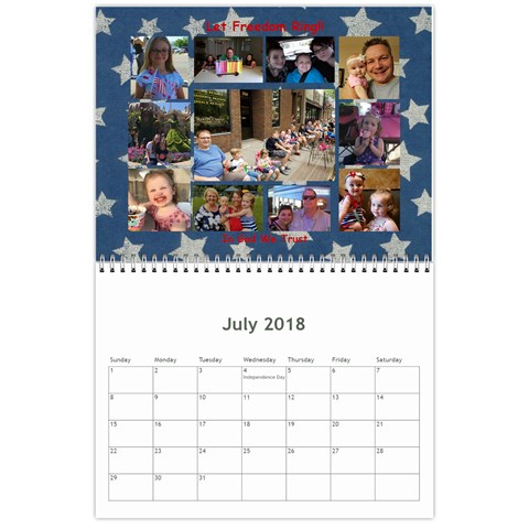 Calendar 2018 By Debbie Jul 2018