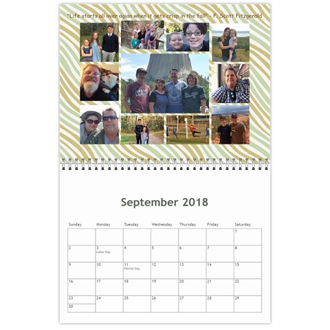 Calendar 2018 By Debbie Sep 2018