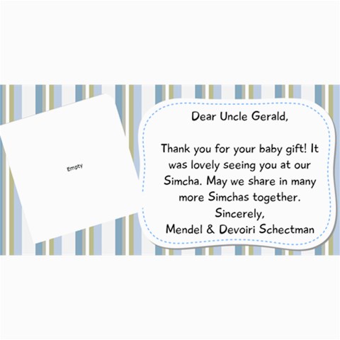 Nachi Thank You Card By Devorah Schectman 8 x4  Photo Card - 6