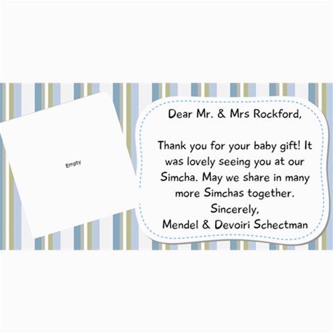 Nachi Thank You Card By Devorah Schectman 8 x4  Photo Card - 7