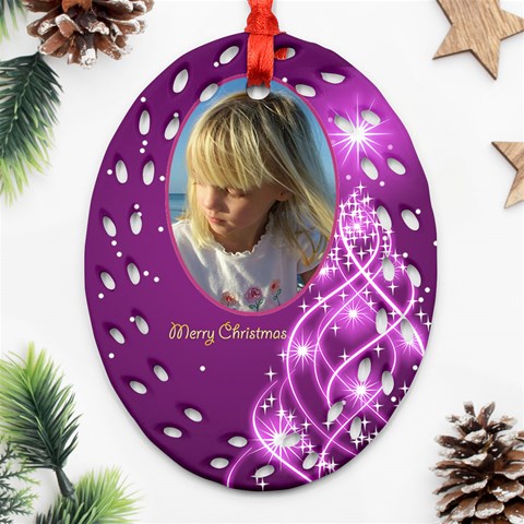 Jane Christmas Filigree Oval Ornament 4 By Deborah Front