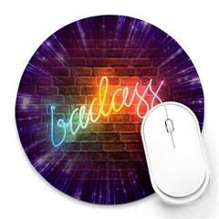 Badass - Collage Round Mousepad