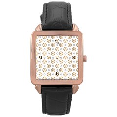 Rose Gold Leather Watch 