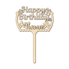Personalized Birthday Cake topper - Wood Ornament Personalized Birthday Cake topper - Wood Ornament