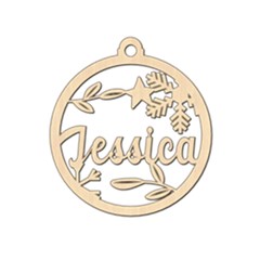 Personalized Star Snowflake Xmas Bubble - Wood Ornament Personalized Star Snowflake Xmas Bubble - Wood Ornament