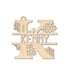 Personalized Letter K - Wood Ornament Personalized Letter K - Wood Ornament