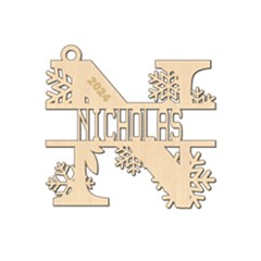 Personalized Letter N - Wood Ornament Personalized Letter N - Wood Ornament