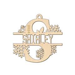 Personalized Letter S - Wood Ornament Personalized Letter S - Wood Ornament