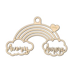 Personalized Rainbow Twins - Wood Ornament Personalized Rainbow Twins - Wood Ornament