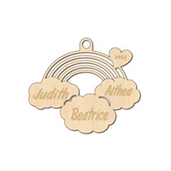 Personalized Rainbow Triplets 2 - Wood Ornament Personalized Rainbow Triplets 2 - Wood Ornament