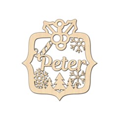 Personalized Christmas Decor Square - Wood Ornament Personalized Christmas Decor Square - Wood Ornament