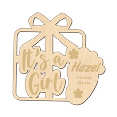 Personalized Baby Foot Girl - Wood Ornament Personalized Baby Foot Girl - Wood Ornament