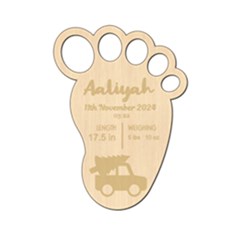 Personalized New Baby Print Foot - Wood Ornament Personalized New Baby Print Foot - Wood Ornament
