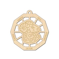 Personalized Zodiac Symbols Aries - Wood Ornament Personalized Zodiac Symbols Aries - Wood Ornament