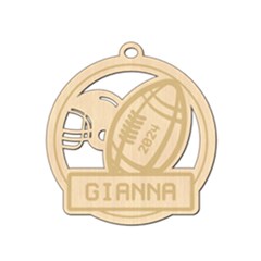 Personalized Sport Football - Wood Ornament Personalized Sport Football - Wood Ornament