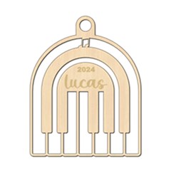Personalized Musical Piano Rainbow - Wood Ornament Personalized Musical Piano Rainbow - Wood Ornament