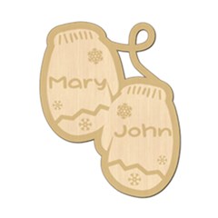 Personalized Christmas Name Glove 2 - Wood Ornament Personalized Christmas Name Glove 2 - Wood Ornament