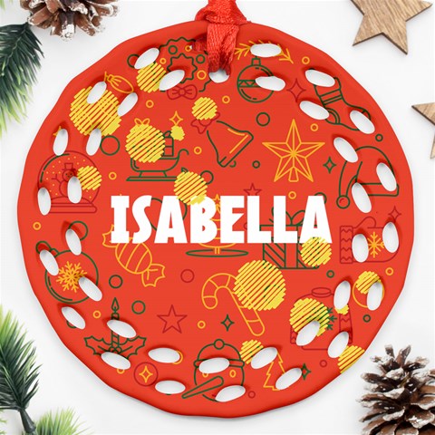 Xmas Two Colors Pattern Ornament By Oneson Front