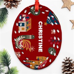 Personalized Merry Christmas Name - Ornament (Oval Filigree) Personalized Merry Christmas Name - Ornament (Oval Filigree)
