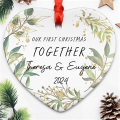 Personalized First Christmas Together Couple Name - Heart Ornament (Two Sides) Personalized First Christmas Together Couple Name - Heart Ornament (Two Sides)