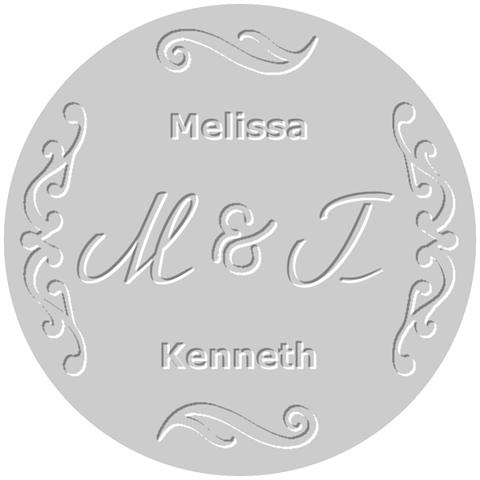 Personalized Initial Wedding Name Embosser By Joe 1.5 x1.5  Stamp