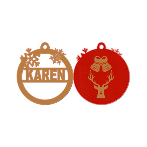 Personalized 2 Layers Xmas Graphic Ornament By Oneson Front