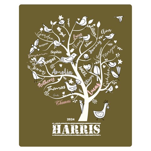 Personalized Family Tree Name Love By Wanni 60 x50  Blanket Front