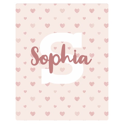Personalized Name Monogram Heart Love Pink By Wanni 60 x50  Blanket Front
