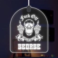 Personalized Middle Finger Attitude Name - LED Acrylic Ornament Personalized Middle Finger Attitude Name - LED Acrylic Ornament