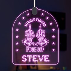 Personalized Middle Finger Attitude Name - LED Acrylic Ornament Personalized Middle Finger Attitude Name - LED Acrylic Ornament